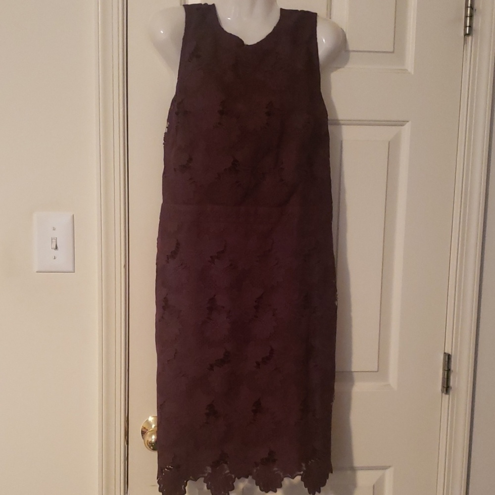 Purple Floral Lace Dress
